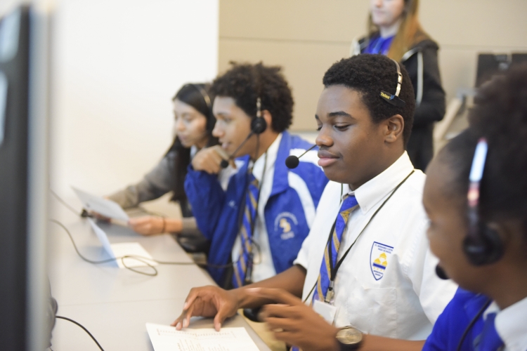 Students at console