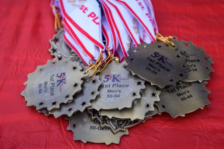 A pile of medals.