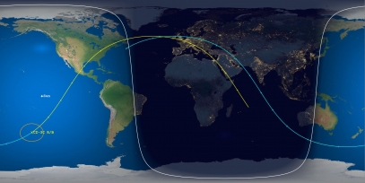 CZ-3C Rocket Body (ID 41325) Reentry Prediction Image