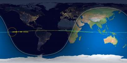 Ariane 5 Debris (ID 35945) Reentry Prediction Image