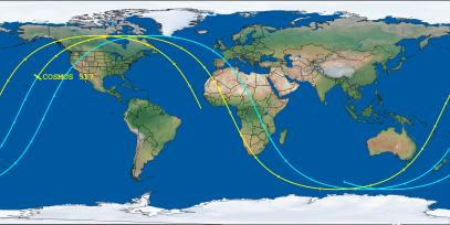 COSMOS 917 (ID 10059) Reentry Prediction Image