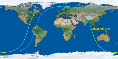 STARLINK-5319 (ID 55301) Reentry Prediction Image