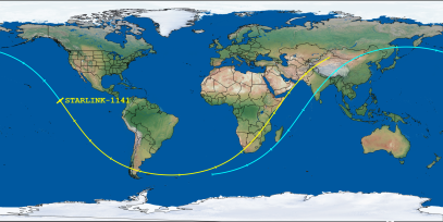 STARLINK-1141 (ID 45051) Reentry Prediction Image