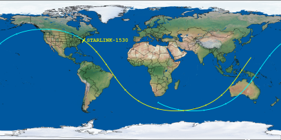 STARLINK-1530 (ID 46049) Reentry Prediction Image