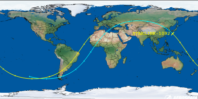 STARLINK-1092 (ID 44969) Reentry Prediction Image